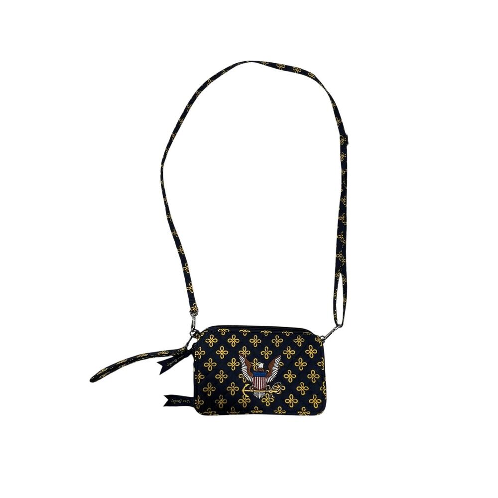 VERA BRADLEY Wallet Crossbody Womens One Size Navy Floral Quilted RFID